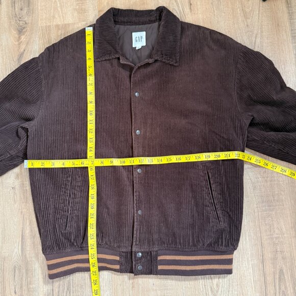 Gap Men's Brown Corduroy Varsity Bomber Jacket Retro Cotton L - Picture 4 of 7